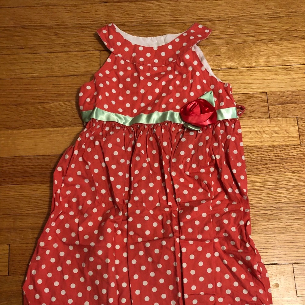 Pink polka dot dress size 5t